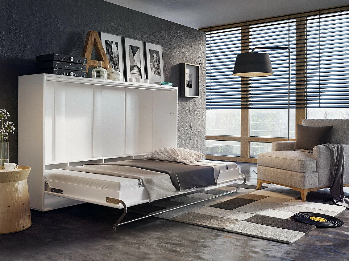 Cama c/armário horizontal AMBIHOME TANDOM - Branco, 140x200cm