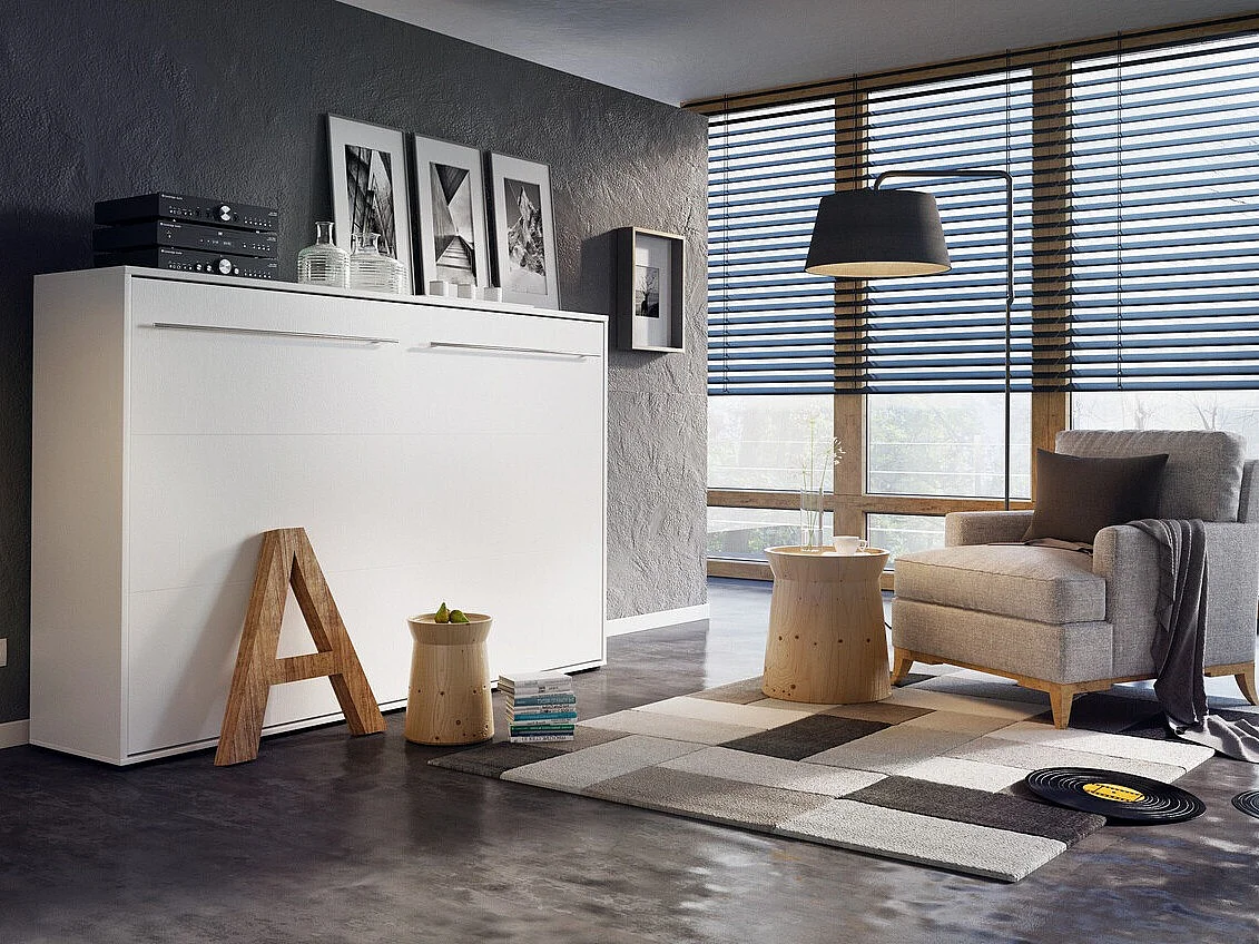 Cama c/armário horizontal AMBIHOME TANDOM - Branco, 140x200cm