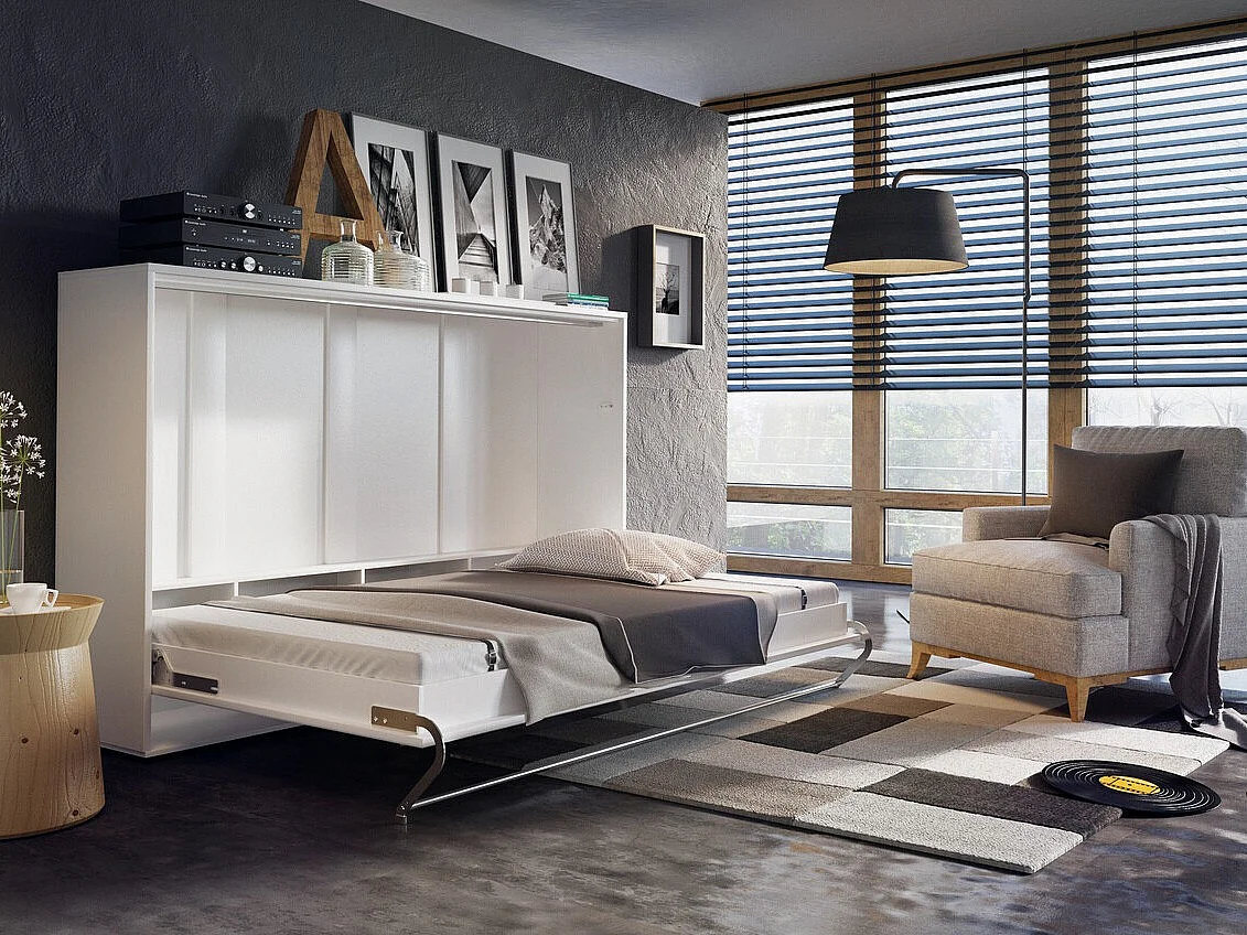 Cama c/armário horizontal AMBIHOME TANDOM - Branco, 120x200cm