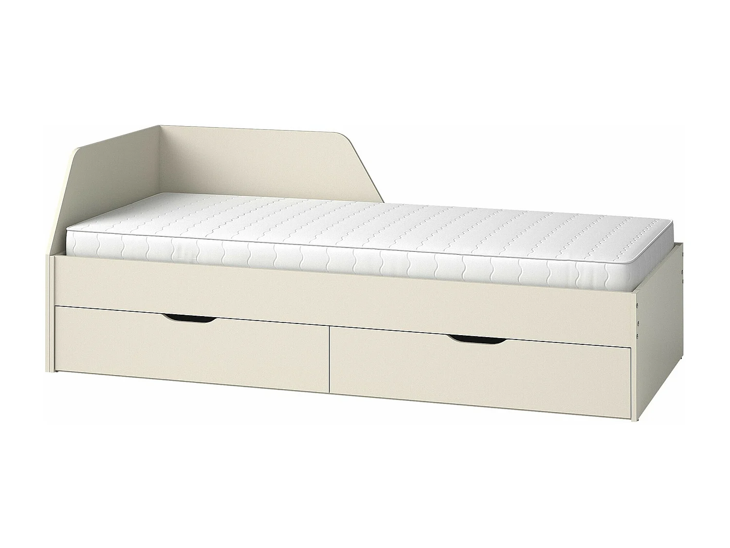 Lit Morsoru 108, Unique, Brun clair, 90x200, Stratifié, Sommier à lattes, 96x205x75cm