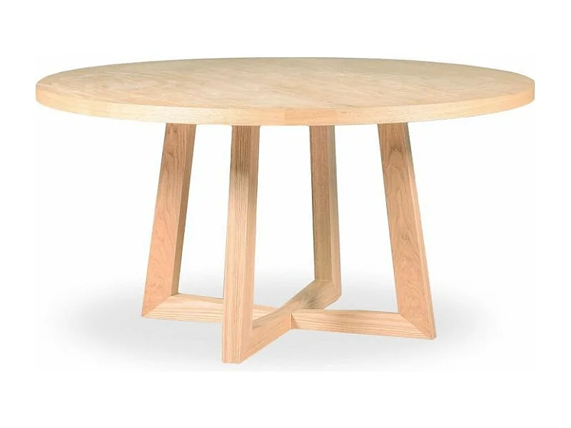 Table à manger ronde bois de frêne clair Tima 150cm