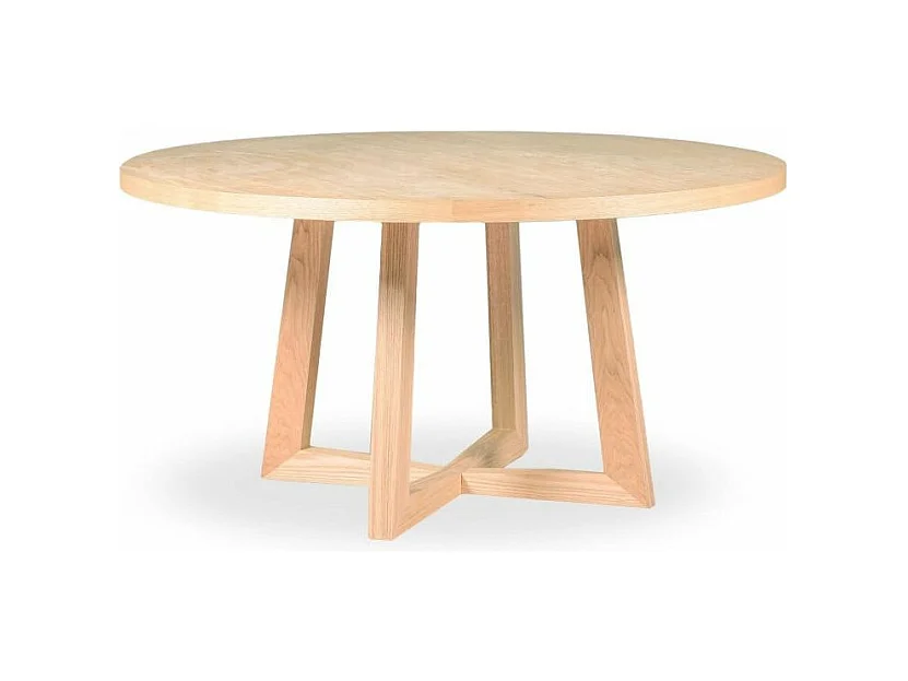Table à manger ronde bois de frêne clair Tima 150cm