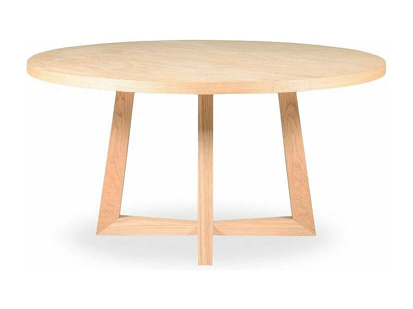 Table à manger ronde bois de frêne clair Tima 150cm