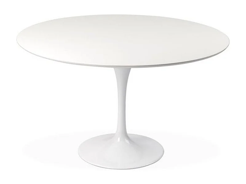 Table ronde 120cm laquée blanc Pétale