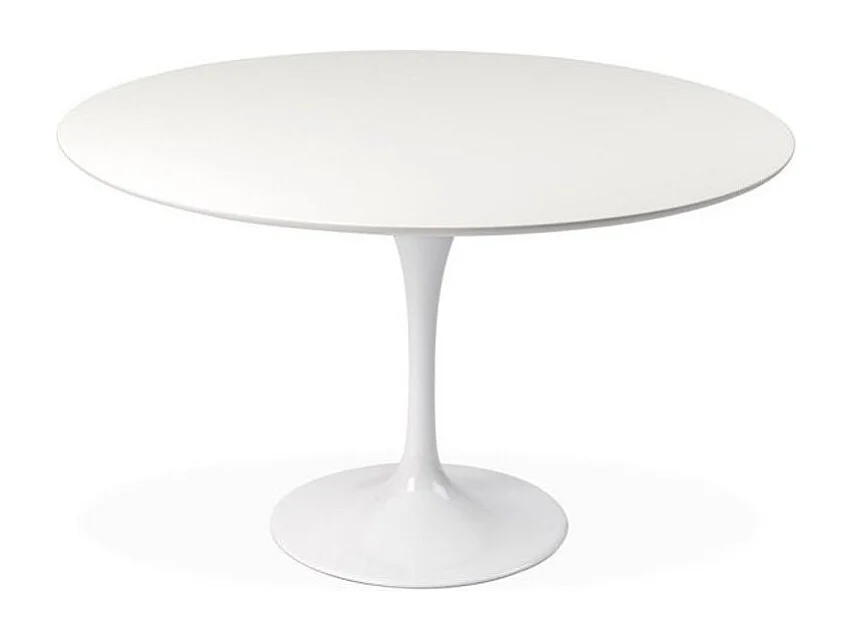 Table ronde 120cm laquée blanc Pétale