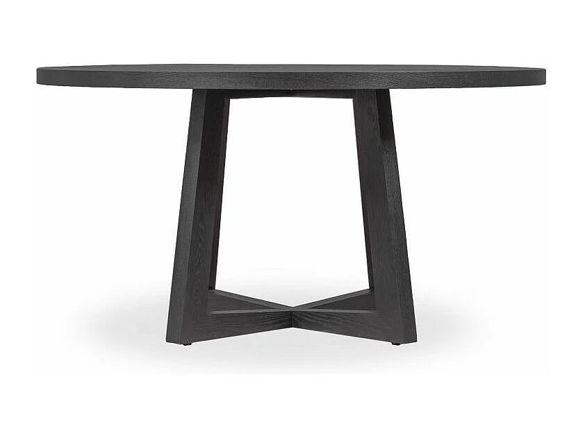 Table à manger ronde bois de frêne noir Tima 150cm