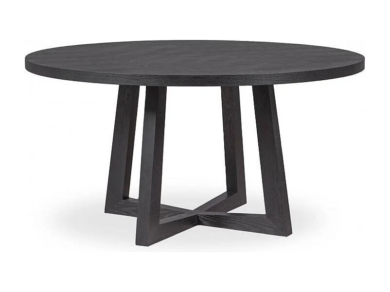 Table à manger ronde bois de frêne noir Tima 150cm
