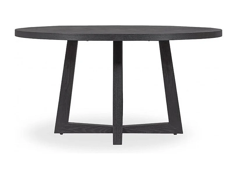 Table à manger ronde bois de frêne noir Tima 150cm