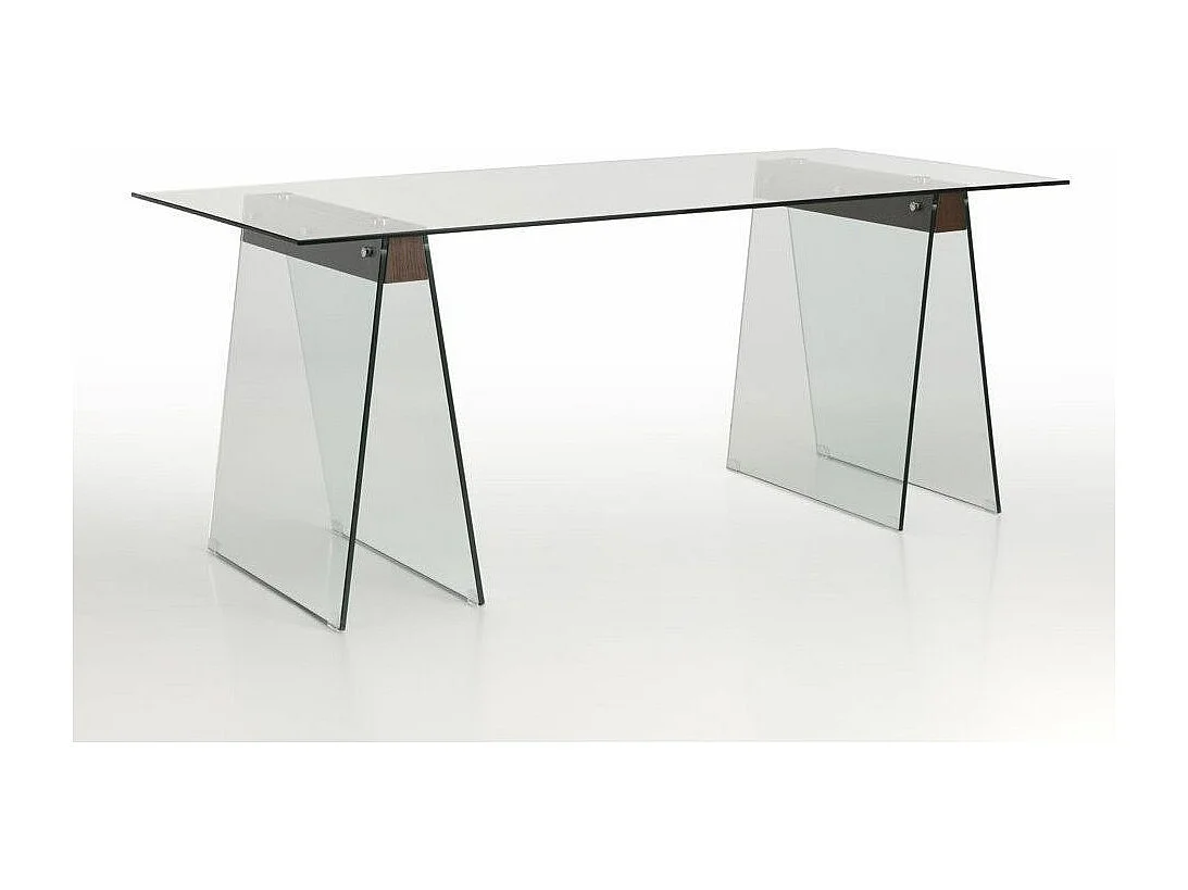 Design eettafel transparant gehard glas Luisa L 180 cm