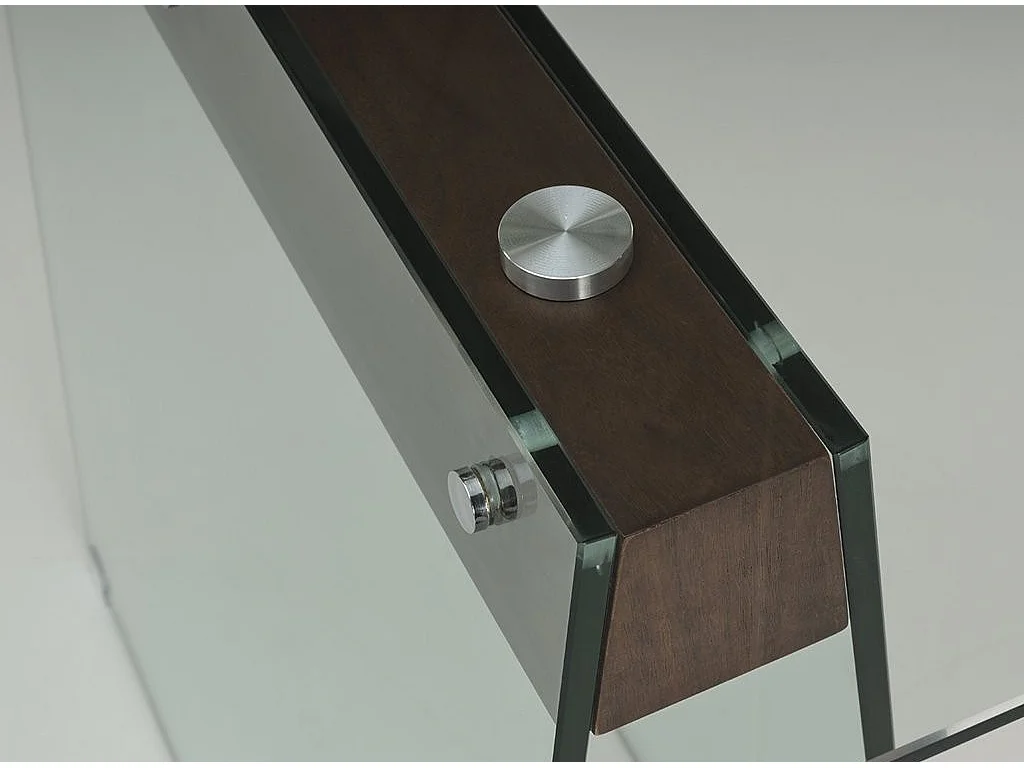 Design eettafel transparant gehard glas Luisa L 180 cm