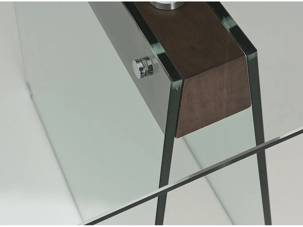 Table à manger design verre trempé transparent Luisa L 180cm