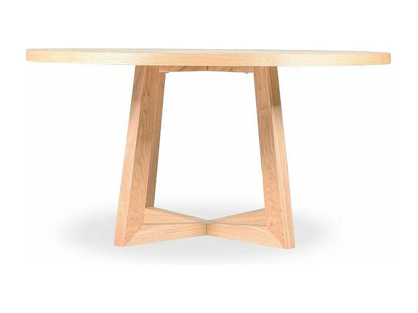 Table à manger ronde bois de frêne clair Tima 115cm
