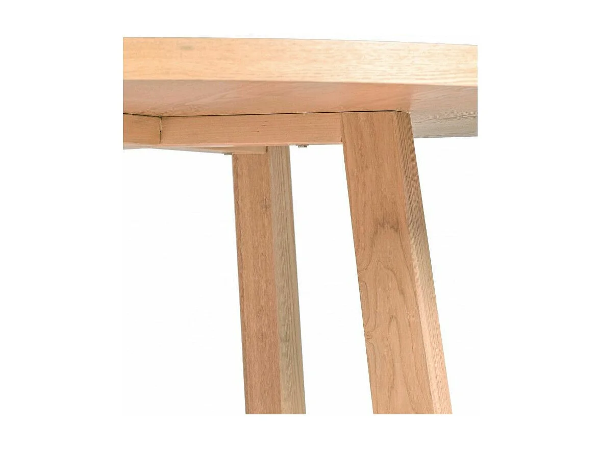 Table à manger ronde bois de frêne clair Tima 115cm