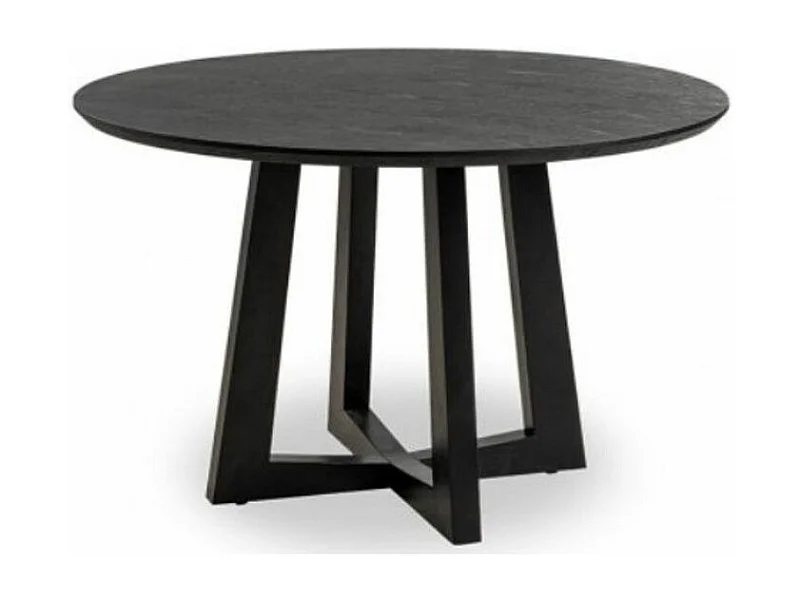 Table à manger ronde bois de frêne noir Tima 115cm
