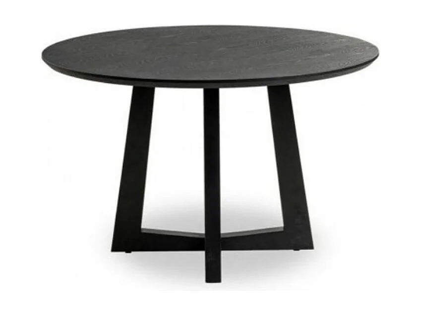 Table à manger ronde bois de frêne noir Tima 115cm