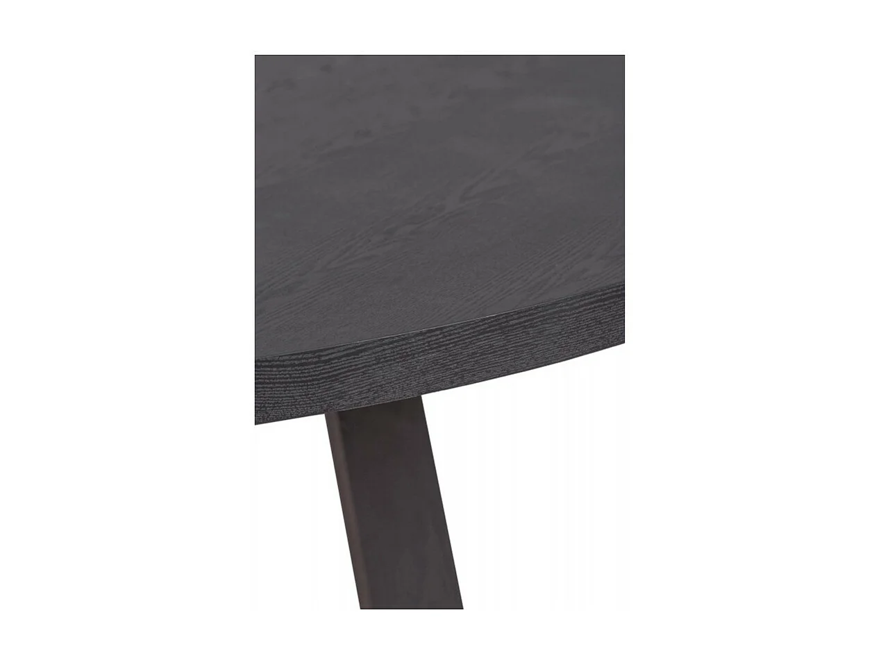 Table à manger ronde bois de frêne noir Tima 115cm