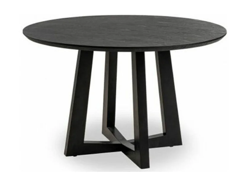 Table à manger ronde bois de frêne noir Tima 115cm