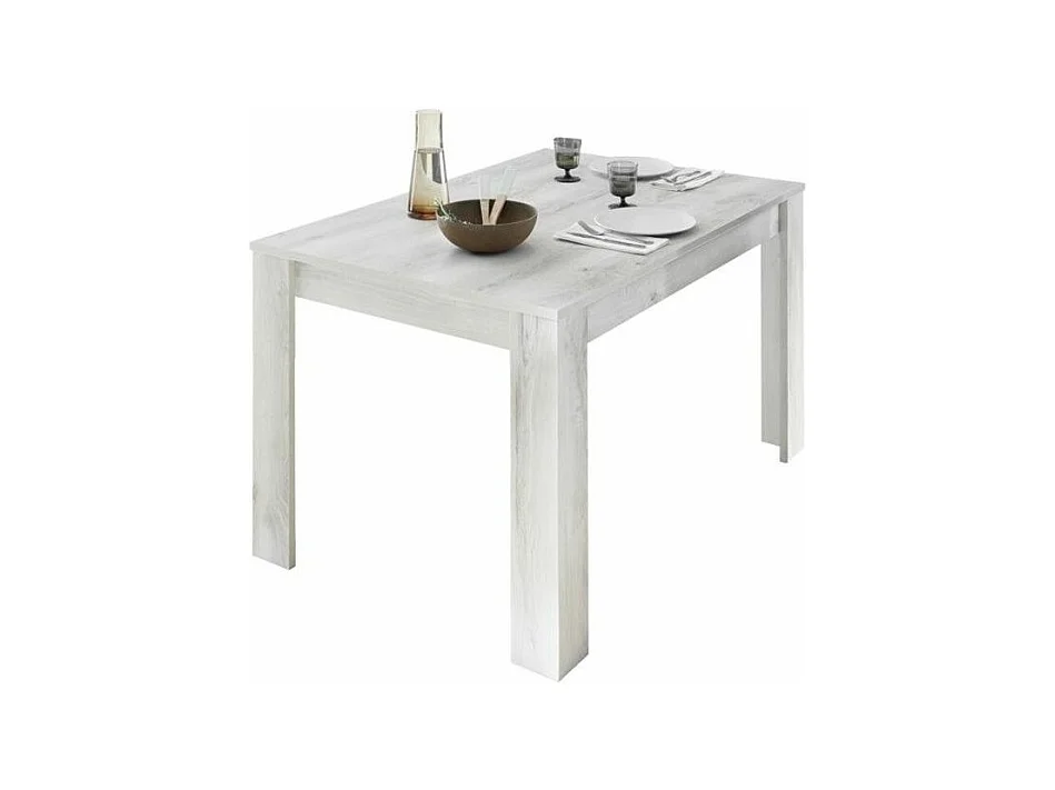 Table extensible 4 à 6 personnes L 137 à 185cm mélaminé blanc grisé Pilari