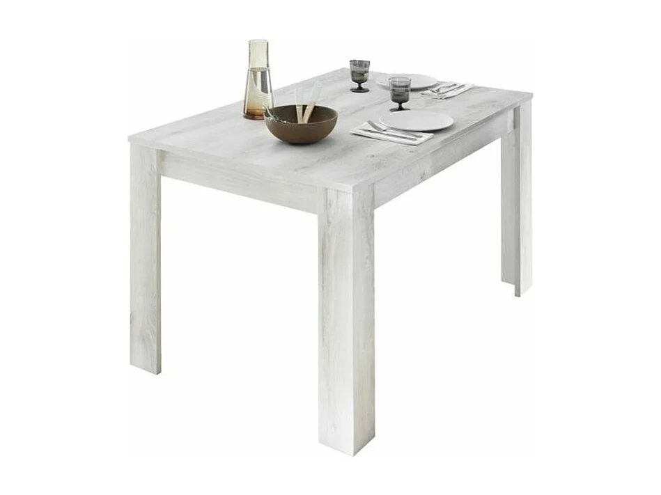 Table extensible 4 à 6 personnes L 137 à 185cm mélaminé blanc grisé Pilari