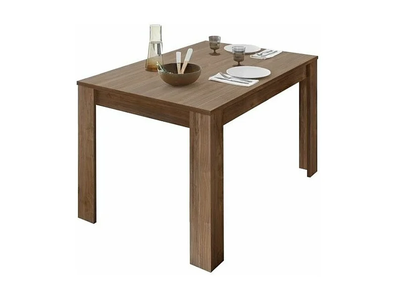 Table extensible 4 à 6 personnes L 137 à 185cm mélaminé noyer Pilari