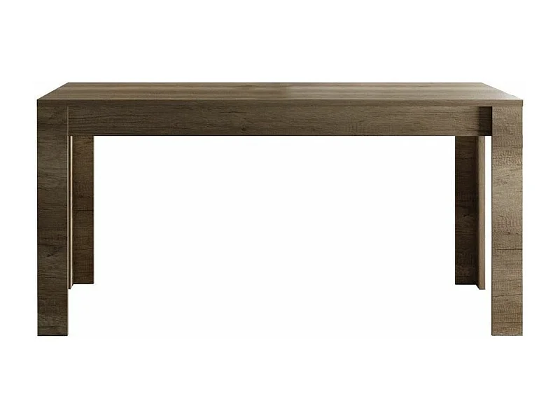 Table extensible 4 à 6 personnes L 137 à 185cm mélaminé chêne foncé Saxo