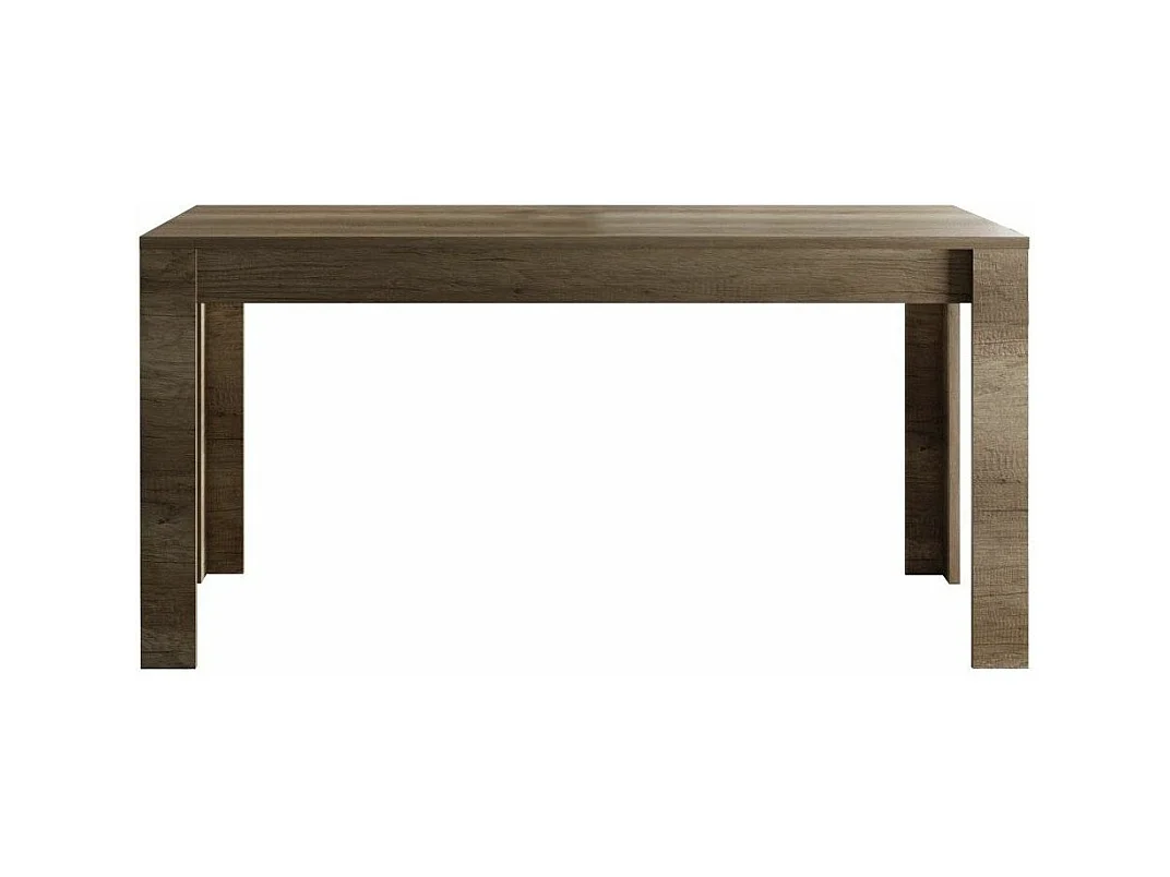 Uitschuifbare tafel voor 4 tot 6 personen L 137 tot 185 cm donker eiken melamine Saxo