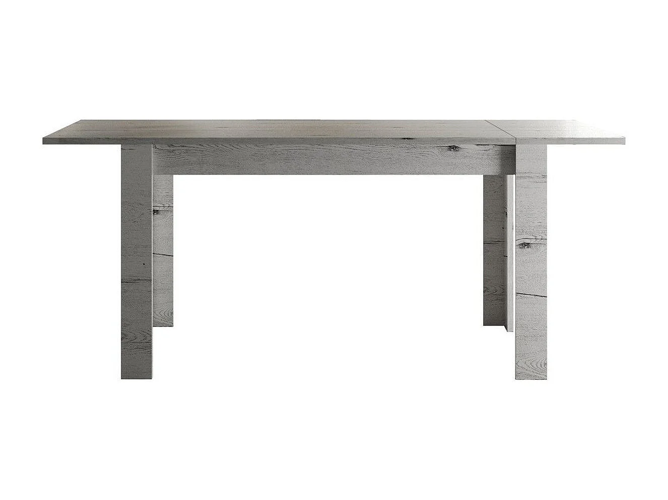 Uitschuifbare tafel voor 4 tot 6 personen L 137 tot 185 cm Saxo eikengrijs melamine
