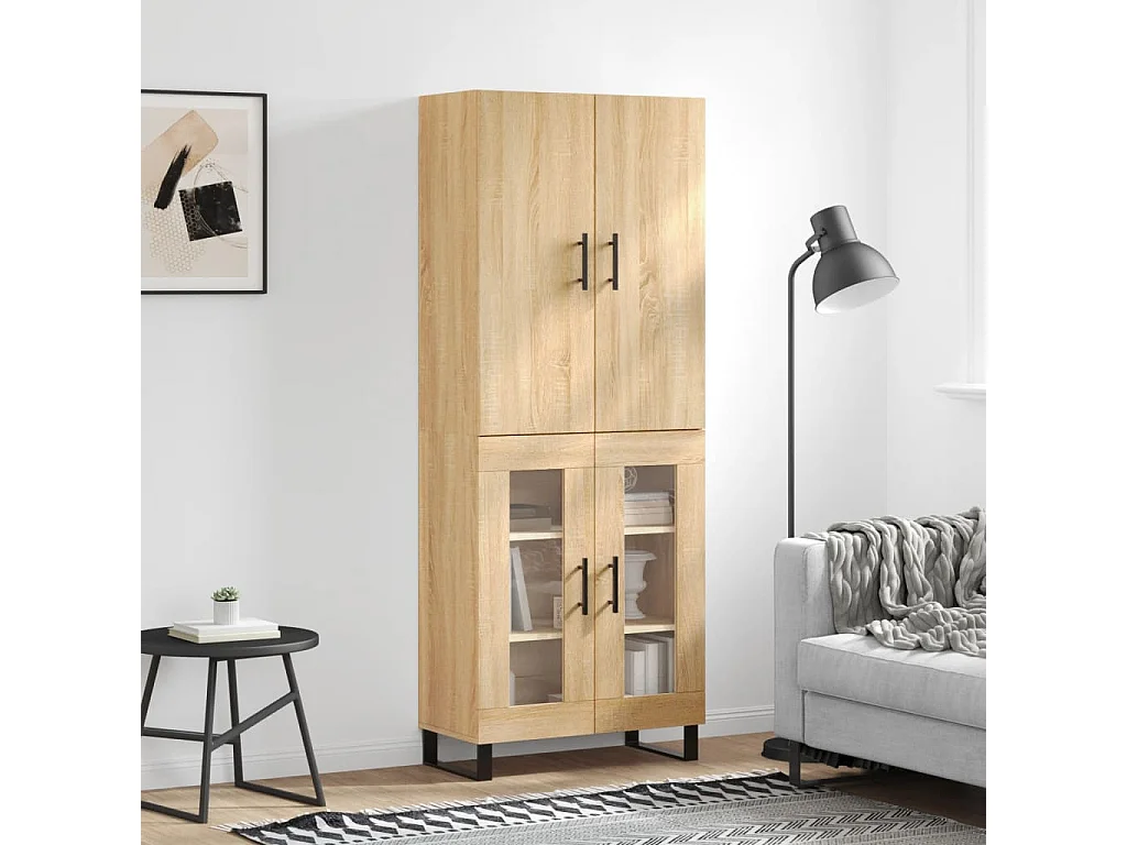 Buffet haut Chêne sonoma 69,5x34x180 cm Bois d'ingénierie