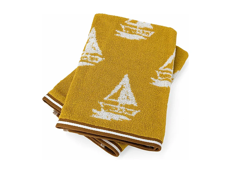 Lot de 2 torchons de cuisine 50x50 cm coton REGATTA jaune