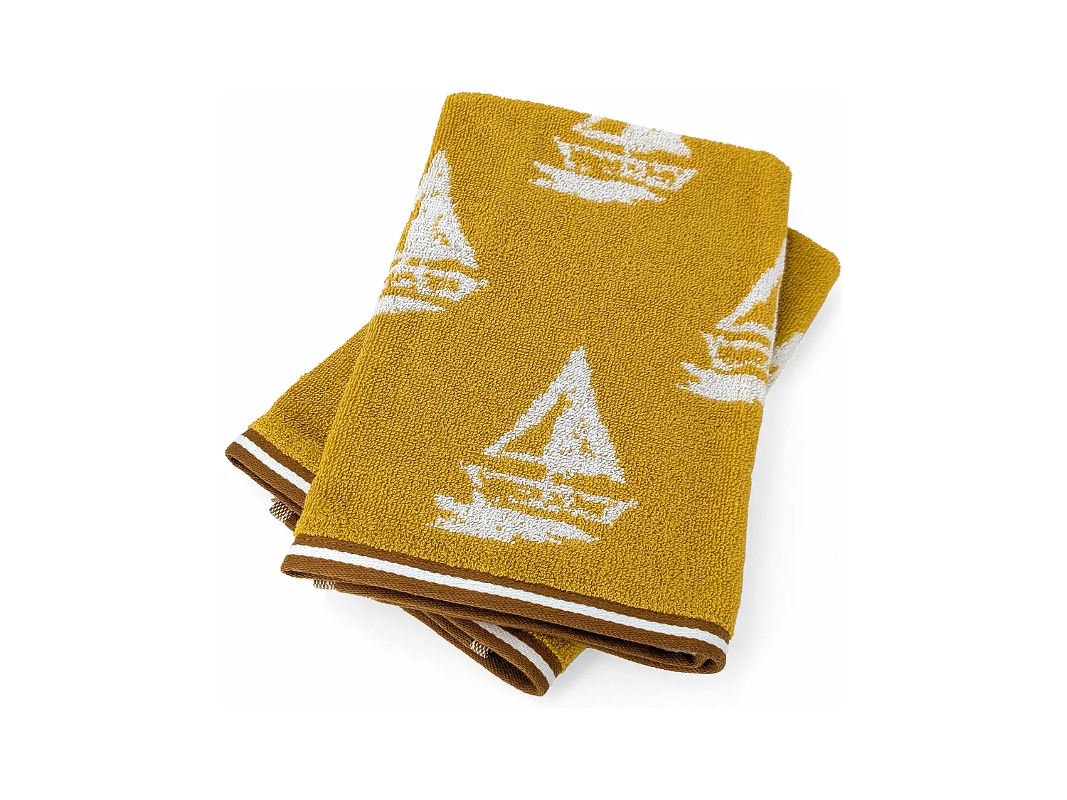 Lot de 2 torchons de cuisine 50x50 cm coton REGATTA jaune