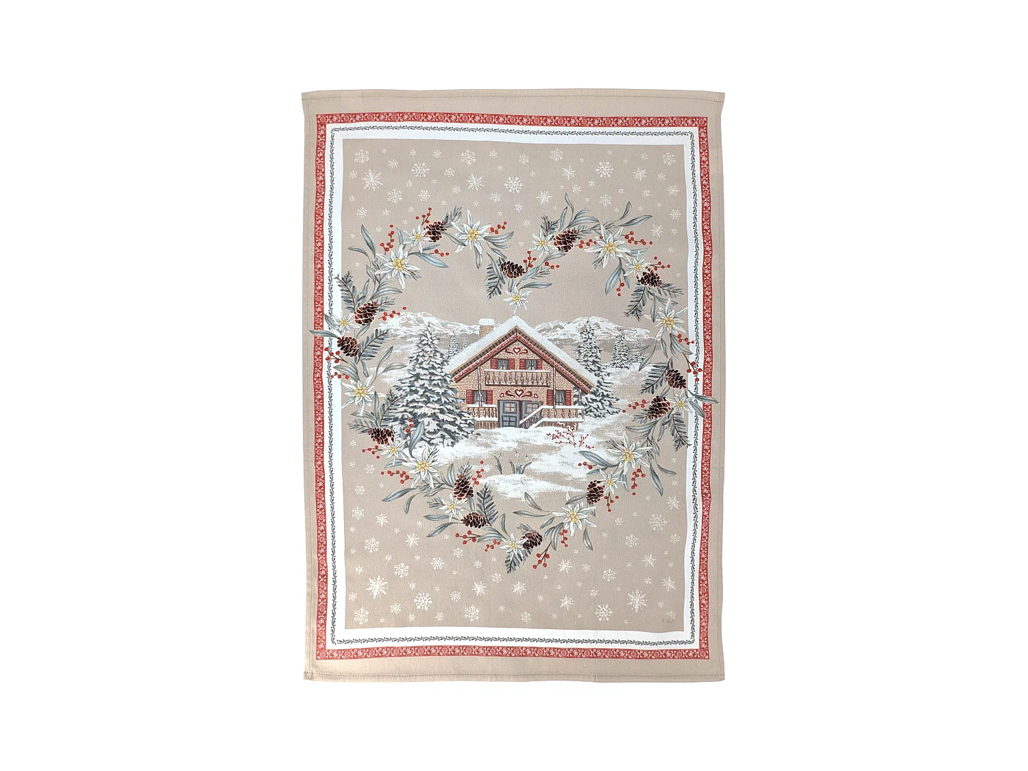 Lot de 2 torchons de cuisine 50x70 cm coton CHALET lin