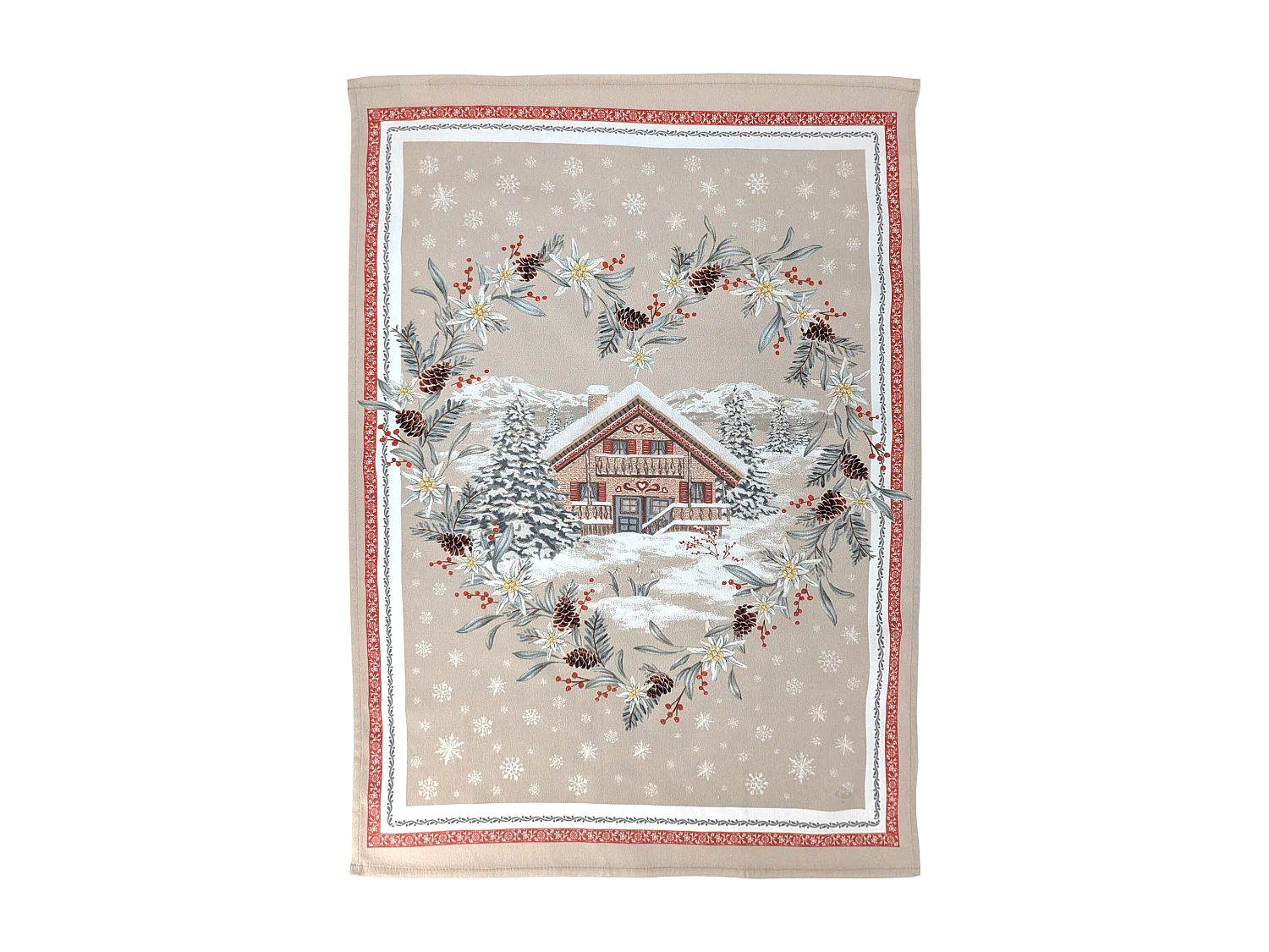 Lot de 2 torchons de cuisine 50x70 cm coton CHALET lin