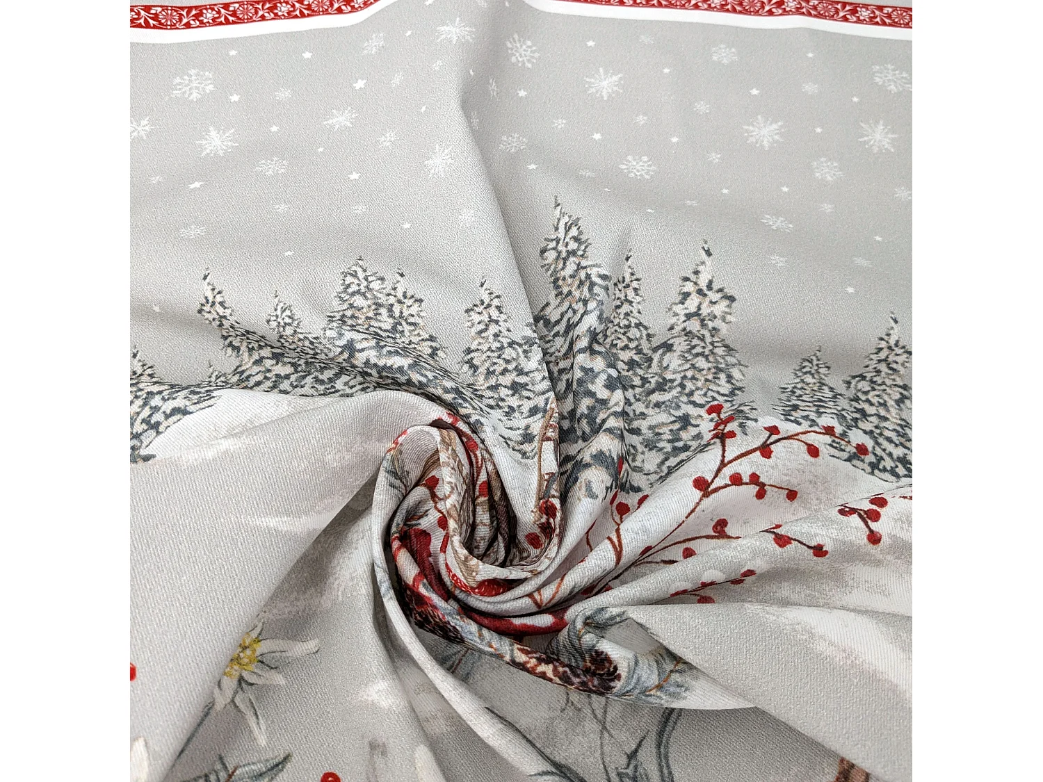 Lot de 2 torchons de cuisine 50x70 cm coton RANDONNEE gris