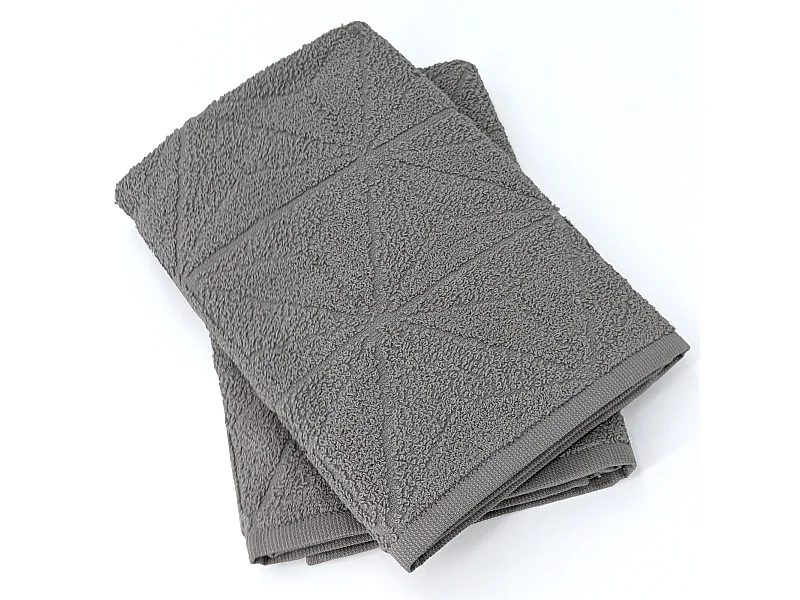 Lot de 2 torchons de cuisine pur coton 50x50 cm OPTICAL gris lunar