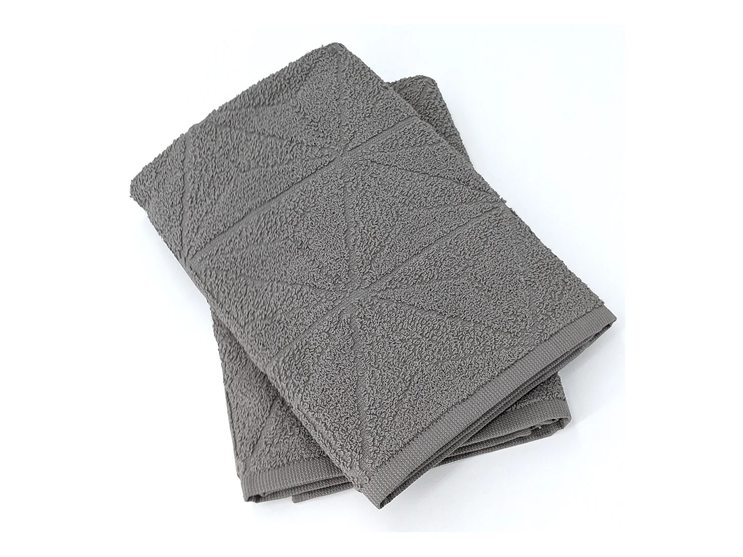 Lot de 2 torchons de cuisine pur coton 50x50 cm OPTICAL gris lunar