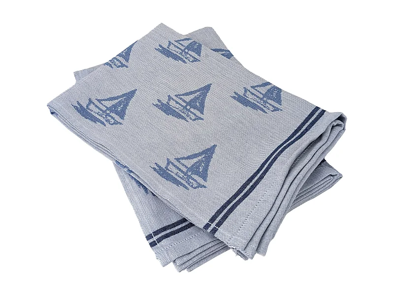 Lot de 2 torchons de cuisine 50x70 cm coton REGATTA bleu