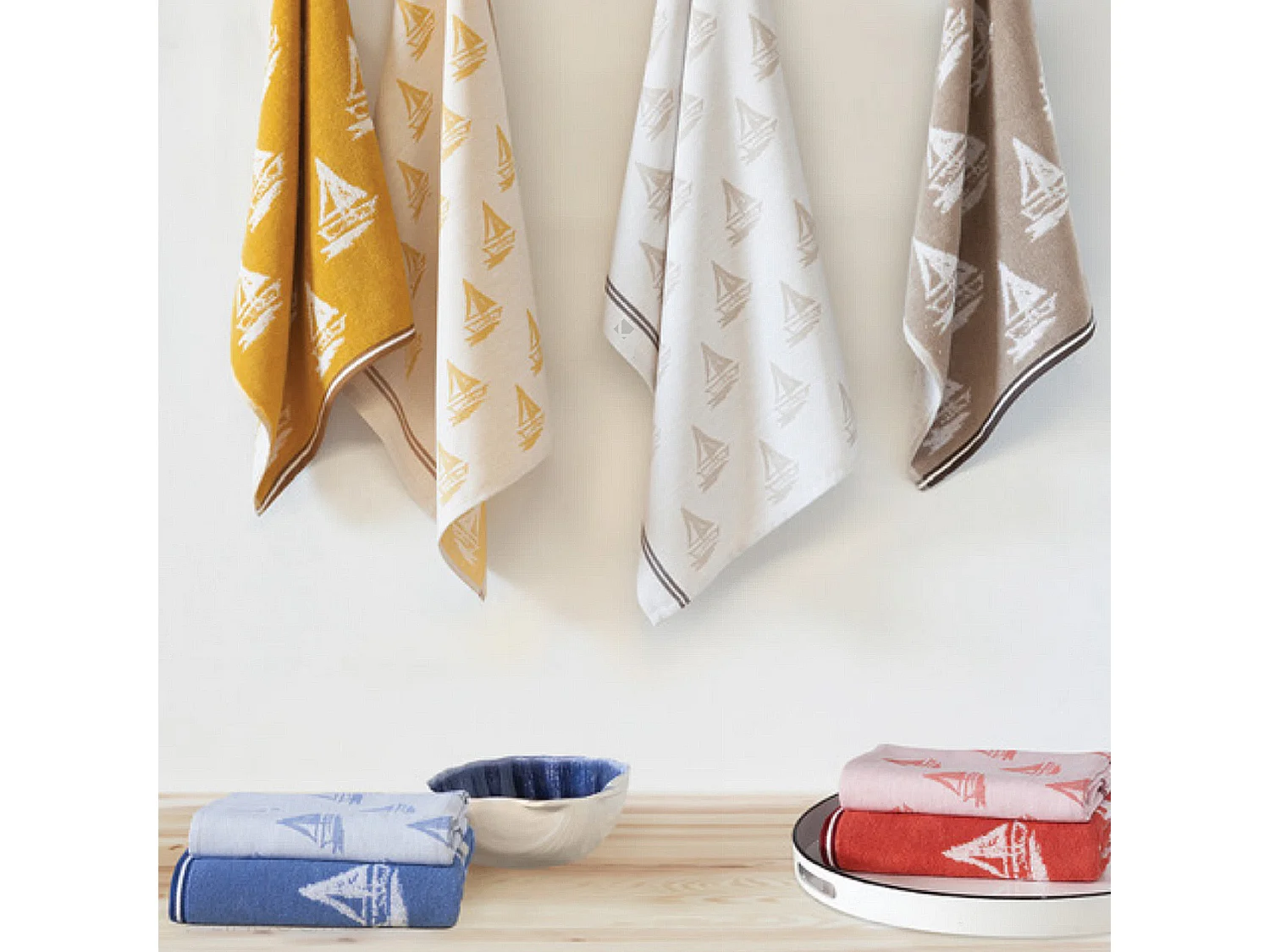 Lot de 2 torchons de cuisine 50x70 cm coton REGATTA bleu