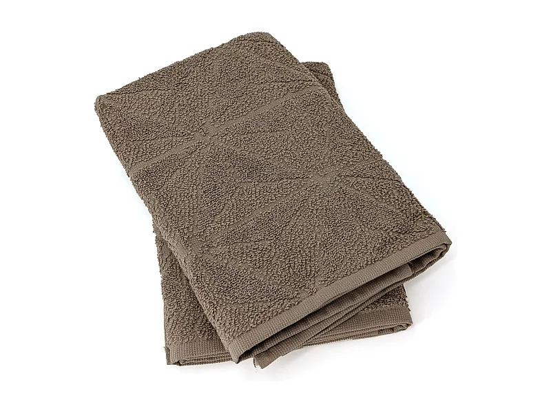 Lot de 2 torchons de cuisine pur coton 50x50 cm OPTICAL marron roble