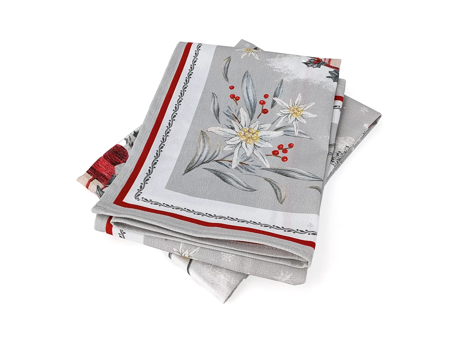 Lot de 2 torchons de cuisine 50x70 cm coton LES GUETS gris