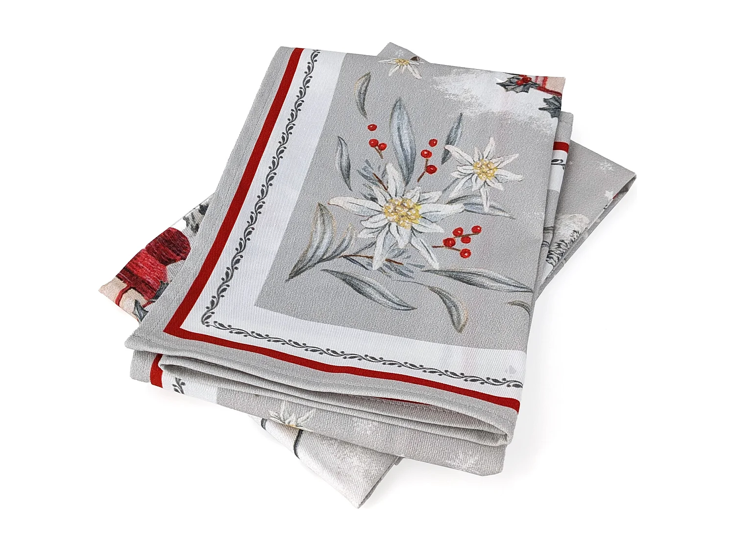 Lot de 2 torchons de cuisine 50x70 cm coton LES GUETS gris