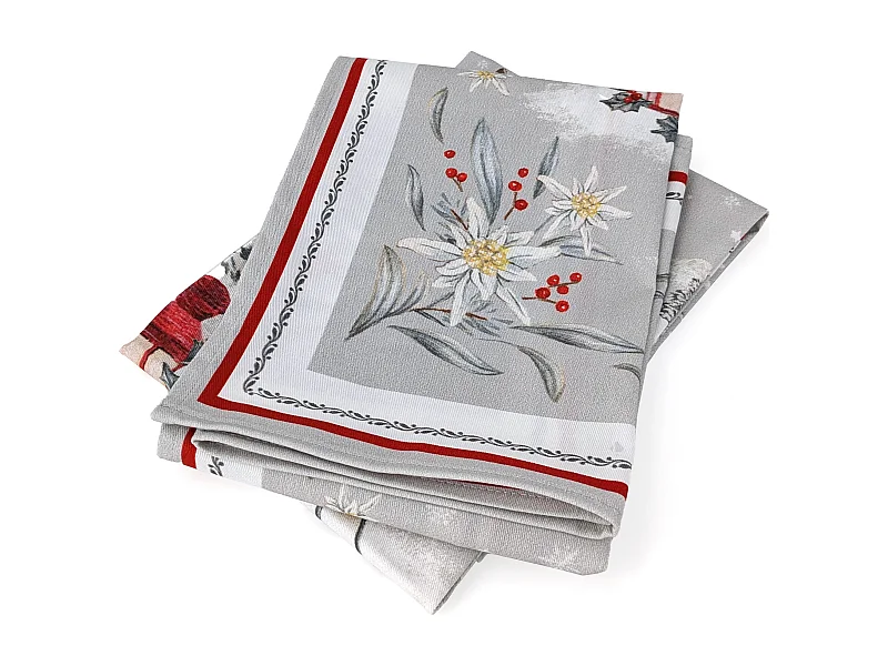 Lot de 2 torchons de cuisine 50x70 cm coton LES GUETS gris