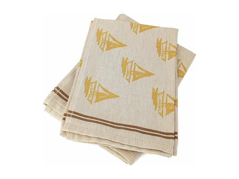 Lot de 2 torchons de cuisine 50x70 cm coton REGATTA jaune