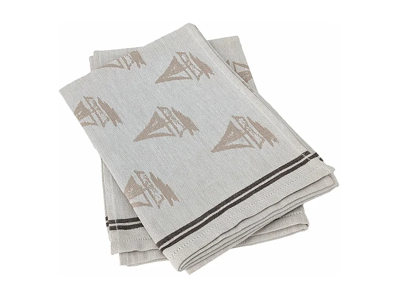 Lot de 2 torchons de cuisine 50x70 cm coton REGATTA beige