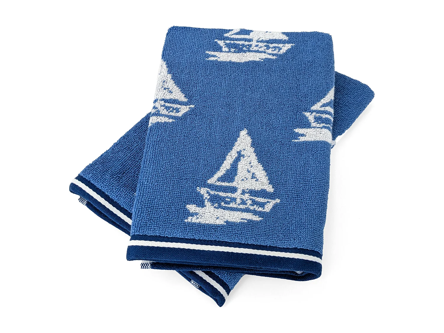 Lot de 2 torchons de cuisine 50x50 cm coton REGATTA bleu