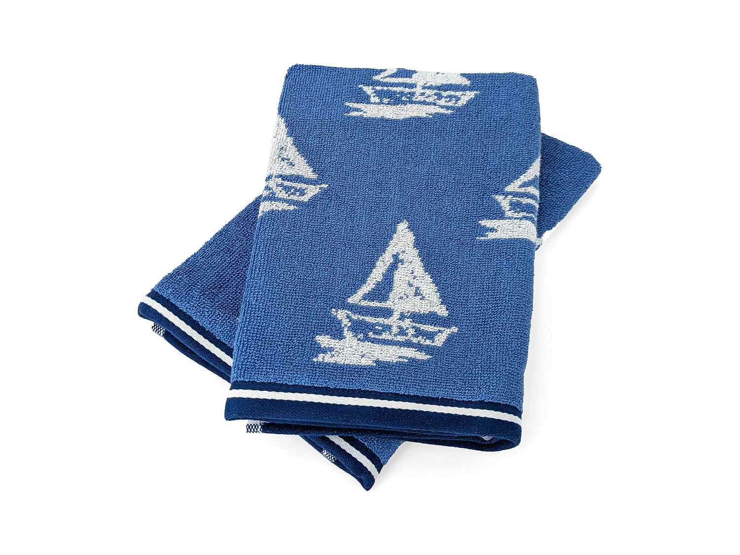 Lot de 2 torchons de cuisine 50x50 cm coton REGATTA bleu