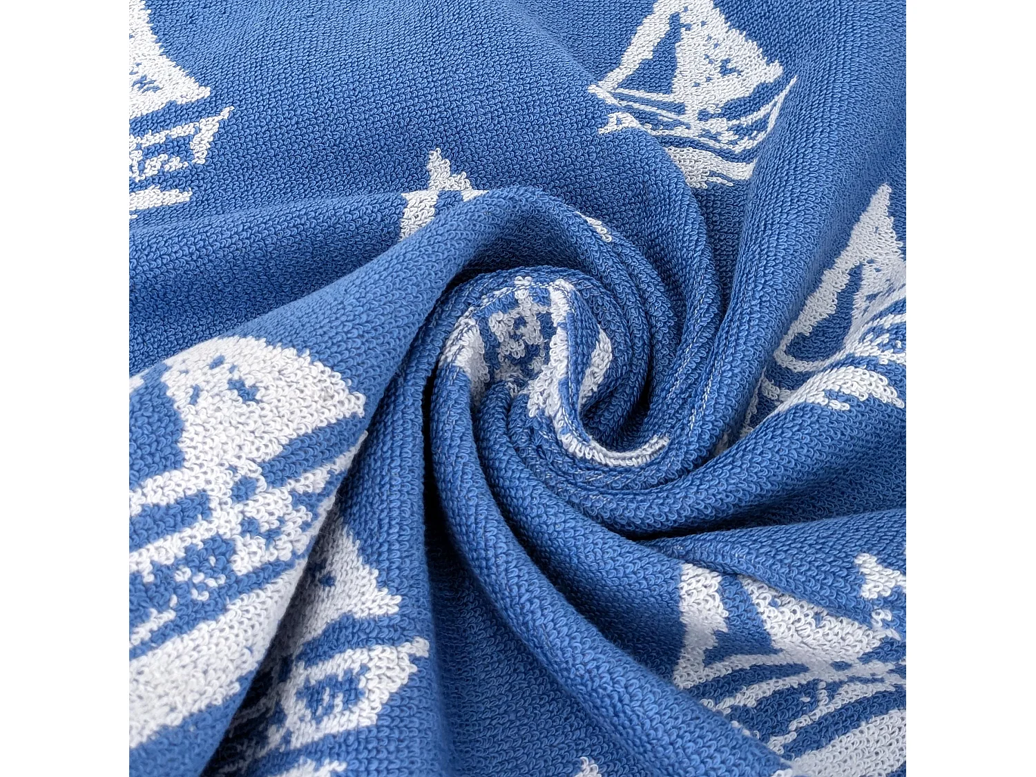 Lot de 2 torchons de cuisine 50x50 cm coton REGATTA bleu