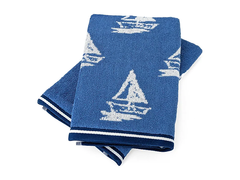 Lot de 2 torchons de cuisine 50x50 cm coton REGATTA bleu