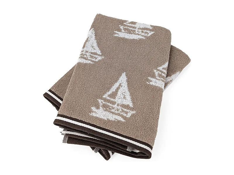 Lot de 2 torchons de cuisine 50x50 cm coton REGATTA beige