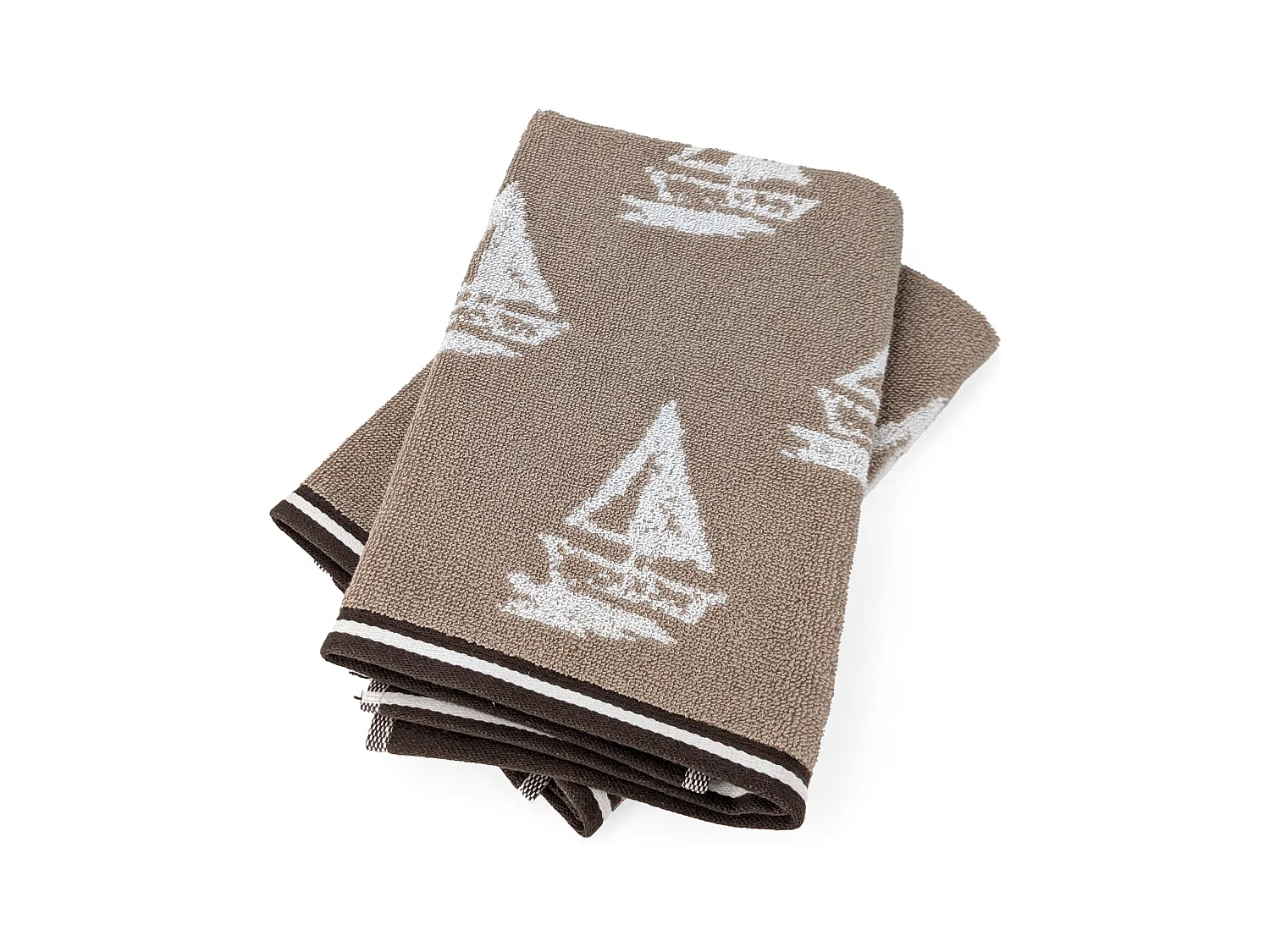 Lot de 2 torchons de cuisine 50x50 cm coton REGATTA beige