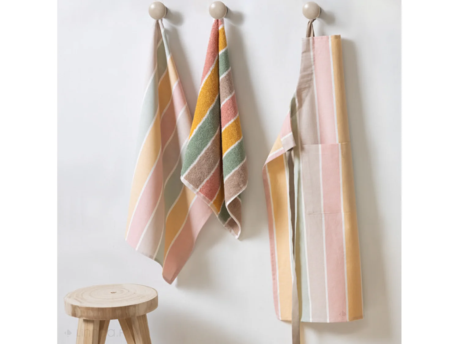 Tablier de cuisine 60x90 cm collection MINTY à rayures multicolore